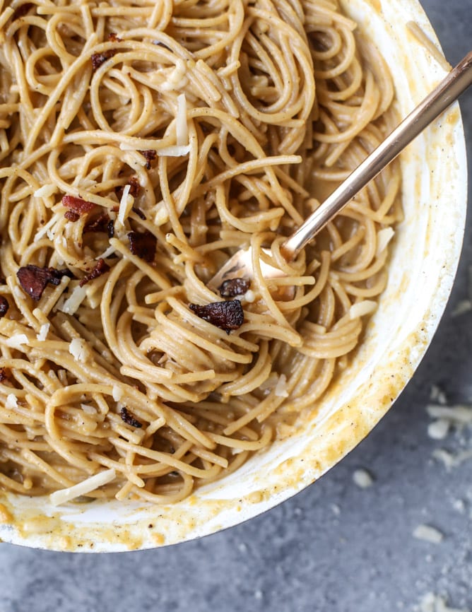 butternut squash spaghetti carbonara I howsweeteats.com 