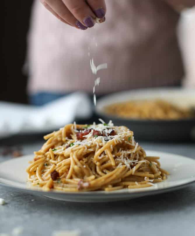 butternut squash spaghetti carbonara I howsweeteats.com 