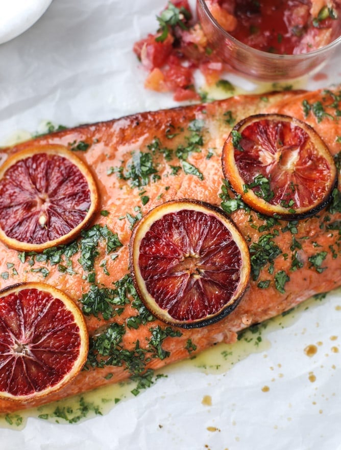 winter citrus butter salmon I howsweeteats.com 