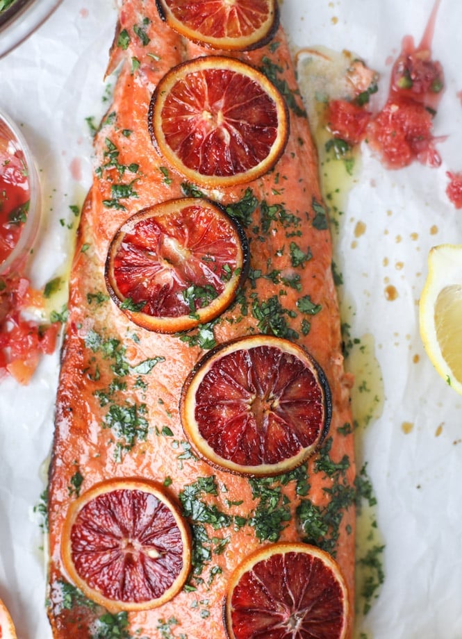 winter citrus butter salmon I howsweeteats.com 