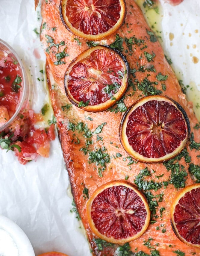 winter citrus butter salmon I howsweeteats.com 