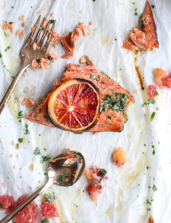 winter citrus butter salmon I howsweeteats.com 