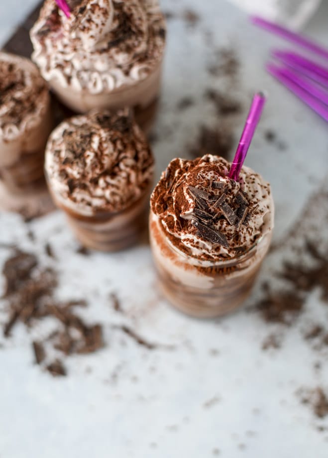 chocolate lovers coconut milkshakes I howsweeteats.com