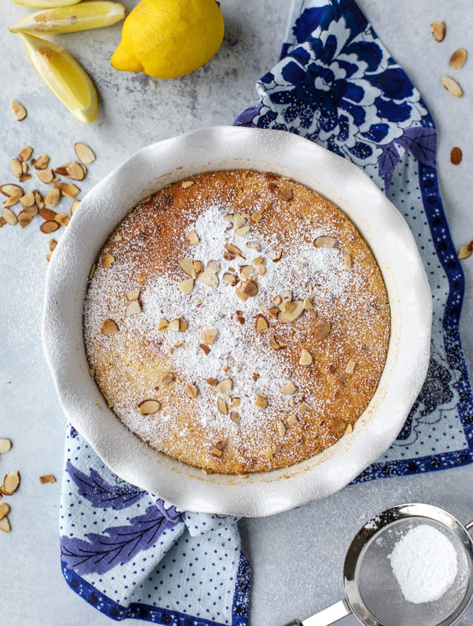 lemon almond pudding cake I howsweeteats.com