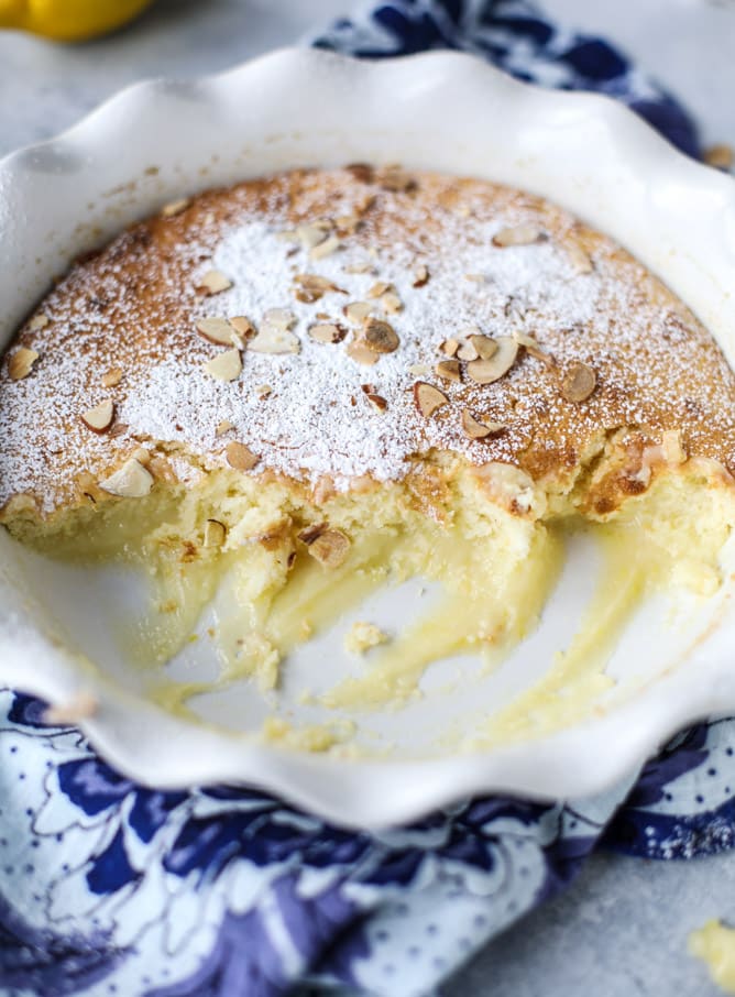 lemon almond pudding cake I howsweeteats.com