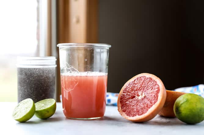 grapefruit mint chia refresher I howsweeteats.com