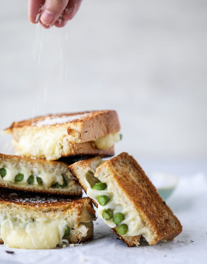 asparagus grilled cheese with brown butter & dijon I howsweeteats.com 