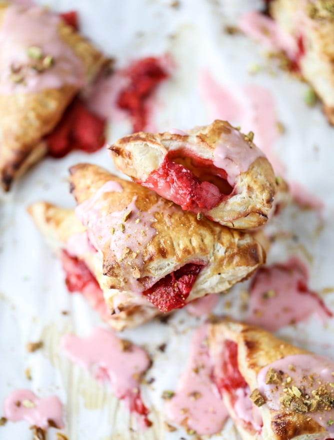 mini strawberry pistachio turnovers I howsweeteats.com 