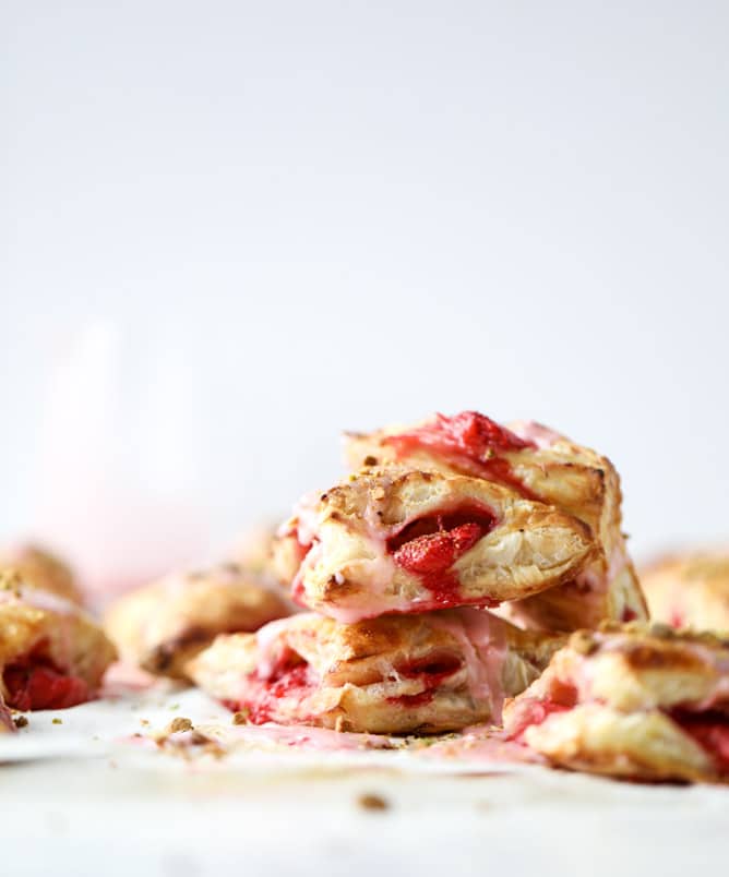 mini strawberry pistachio turnovers I howsweeteats.com 
