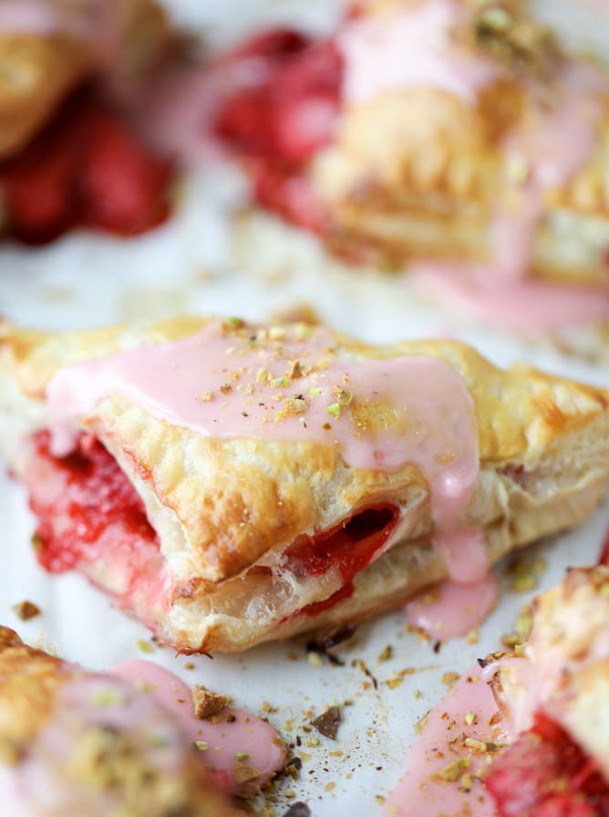 mini strawberry pistachio turnovers I howsweeteats.com 