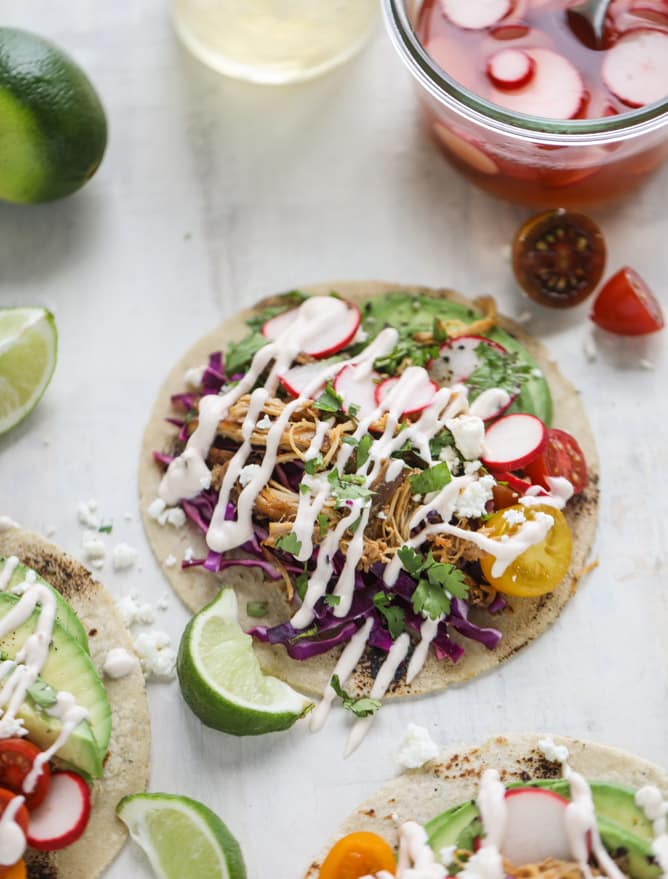 beer braised chipotle chicken tacos I howsweeteats.com