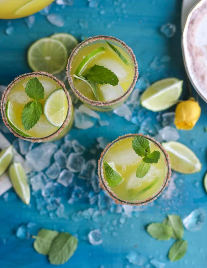mint mango margarita punch I howsweeteats.com