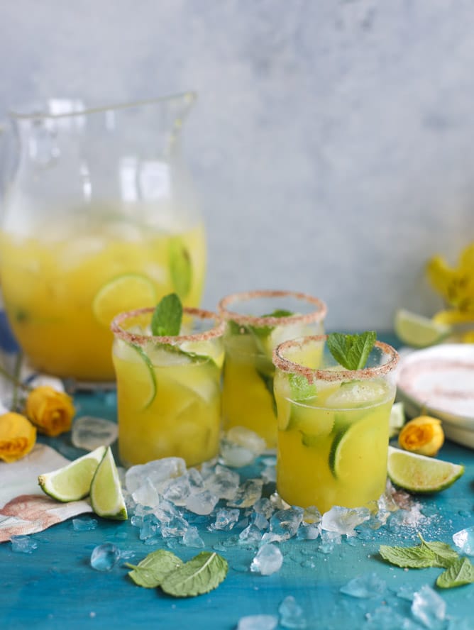 mint mango margarita punch I howsweeteats.com