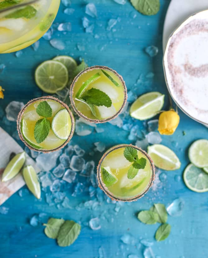 mint mango margarita punch I howsweeteats.com
