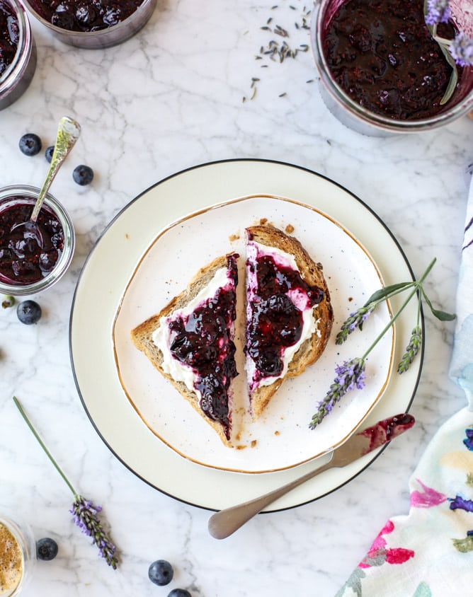 easy blueberry lavender chia jam I howsweeteats.com 