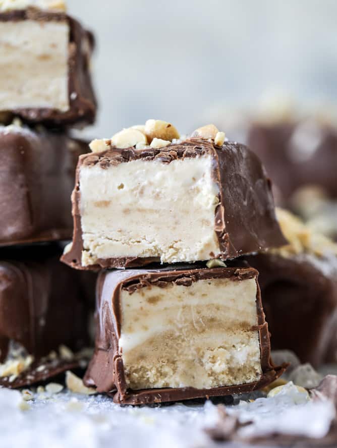 salted peanut butter ice cream bars I howsweeteats.com