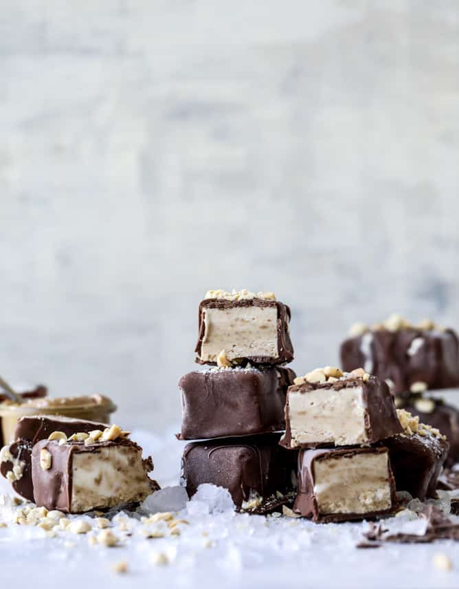 salted peanut butter ice cream bars I howsweeteats.com