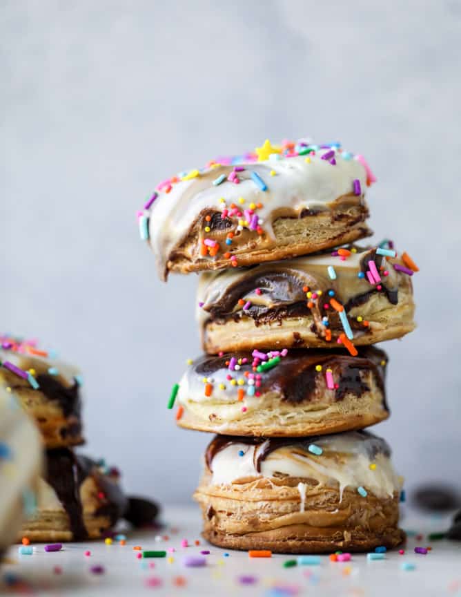 triple dipped chocolate peanut butter doughnuts I howsweeteats.com