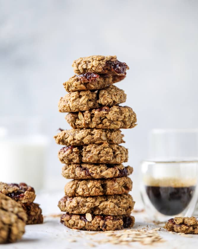 peanut butter and jelly breakfast cookies I howsweeteats.com