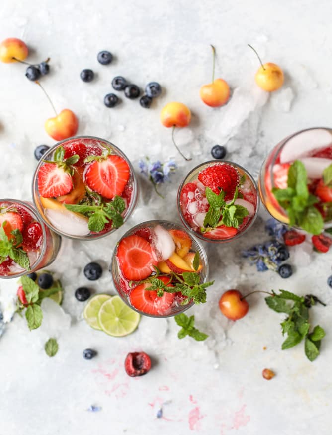 rainbow coconut water spritzers I howsweeteats.com