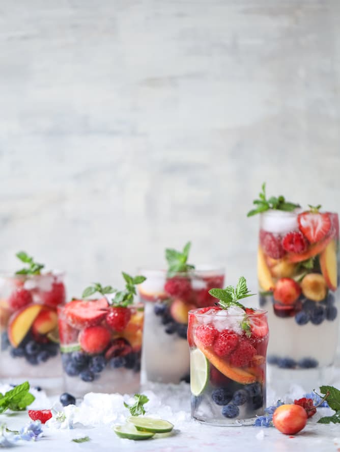 rainbow coconut water spritzers I howsweeteats.com