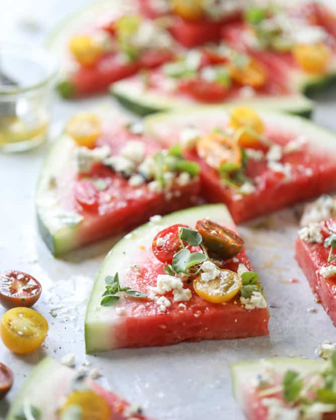 watermelon salad wedges I howsweeteats.com