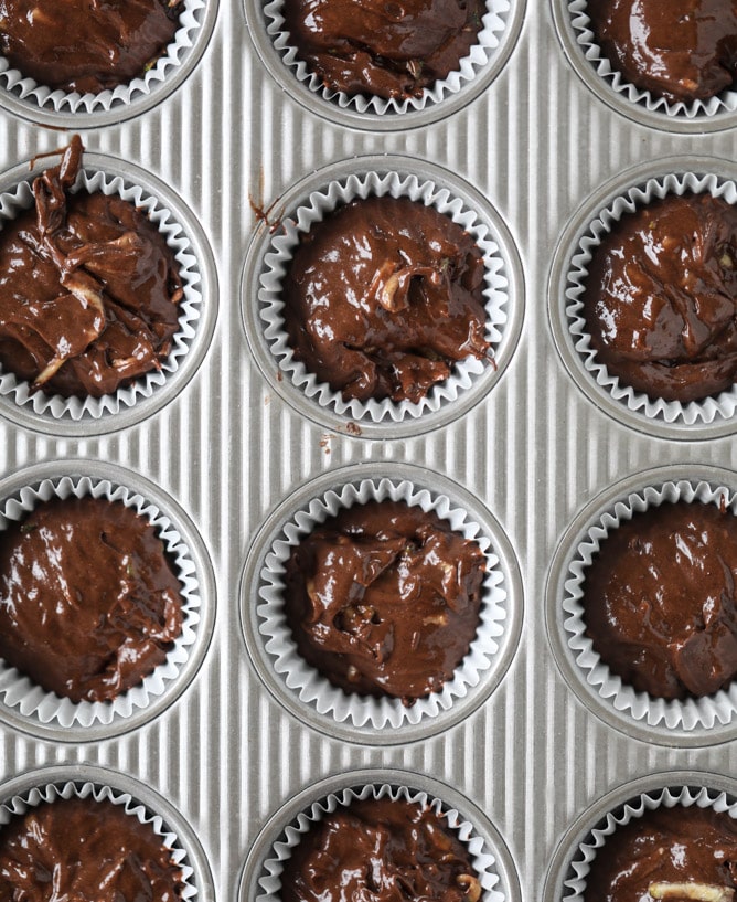 chocolate zucchini cupcakes with avocado frosting I howsweeteats.com