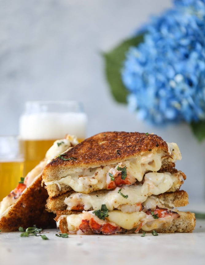 lobster grilled cheese with tarragon garlic butter I howsweeteats.com