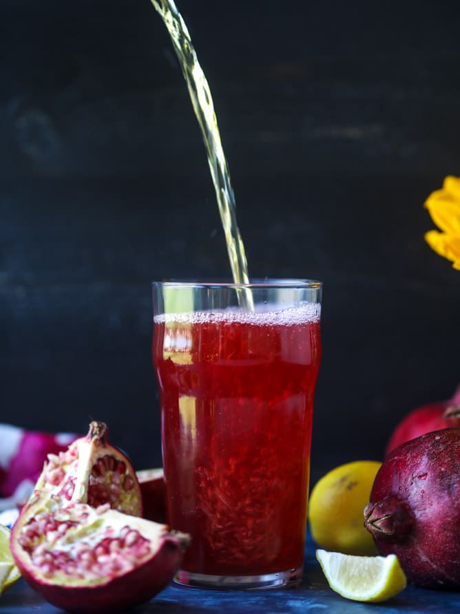 pomegranate shandy recipe I howsweeteats.com