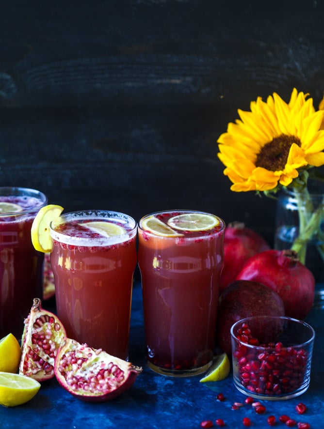 pomegranate shandy recipe I howsweeteats.com