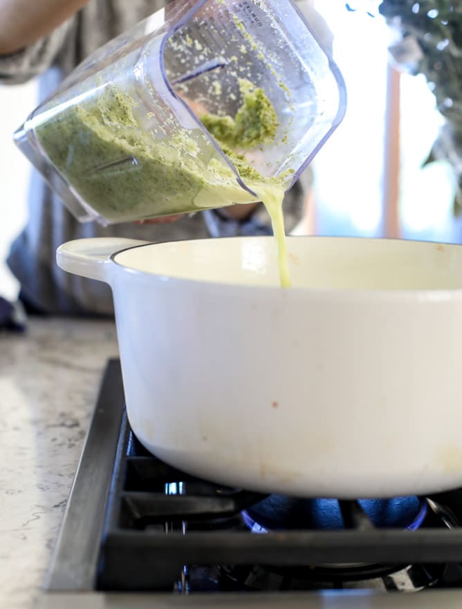 roasted broccoli gruyere cheese soup I howsweeteats.com