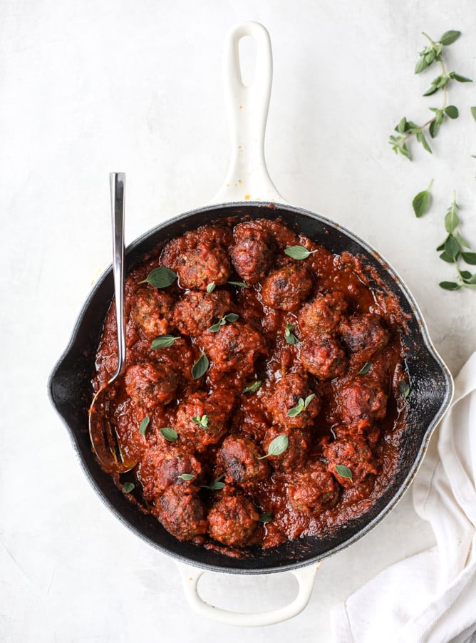 bacon meatballs with bucatini I howsweeteats.com #bacon #pasta #meatballs