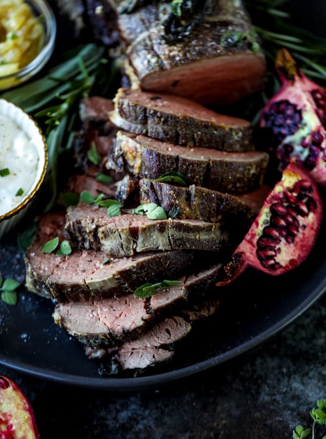 herb and butter roasted beef tenderloin I howsweeteats.com #beef #tenderloin #christmas #holidays #filet