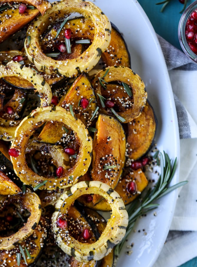 roasted squash with brown butter and toasted quinoa I howsweeteats.com #squash #thanksgiving #recipes