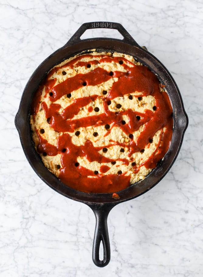 cheesy chicken tamale pie I howsweeteats.com