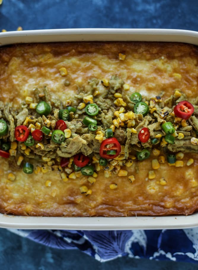 jalapeño corn soufflé I howsweeteats.com #christmas #holidays #corn #pudding #side dish