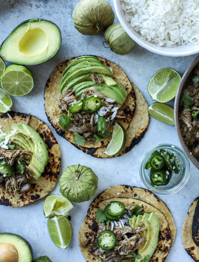 slow cooker pork chili verde I howsweeteats.com