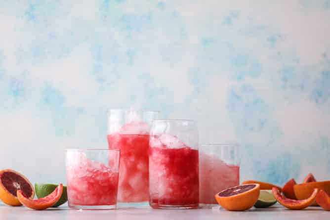 blood orange coolers I howsweeteats.com #bloodorange #mocktails #coconutwater #drinks 