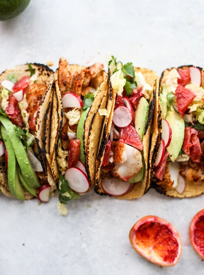 cajun fish tacos with blood orange slaw I howsweeteats.com #fishtacos #tacos #bloodorange #fish