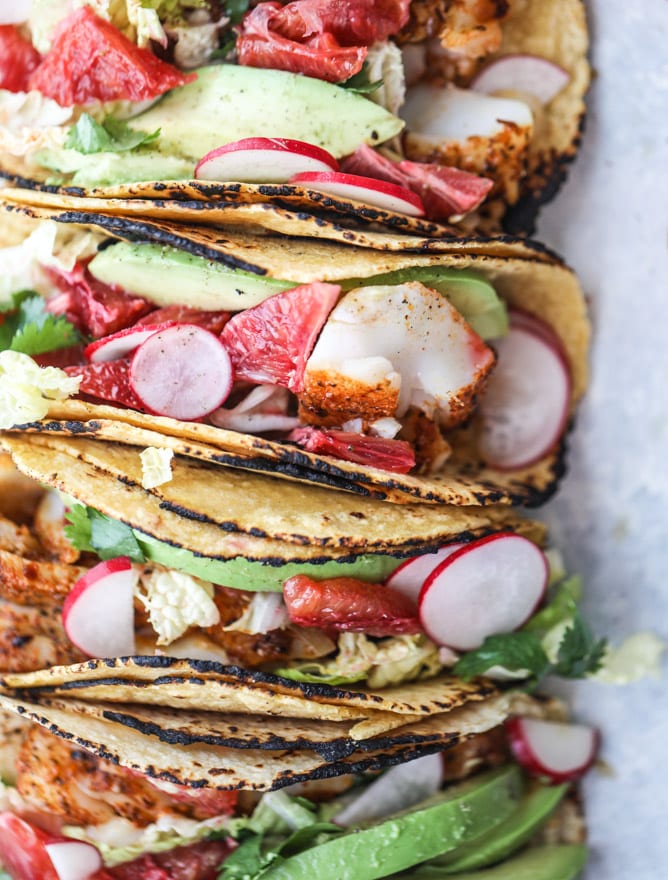 cajun fish tacos with blood orange slaw I howsweeteats.com #fishtacos #tacos #bloodorange #fish
