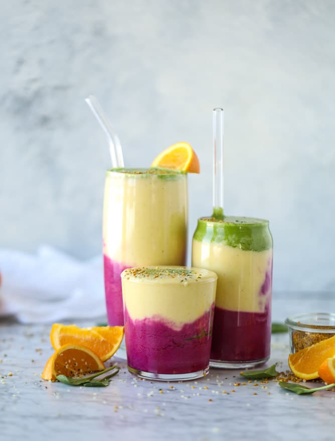 layered immunity boosting smoothie I howsweeteats.com #healthy #recipes #smoothie #immunityboosting