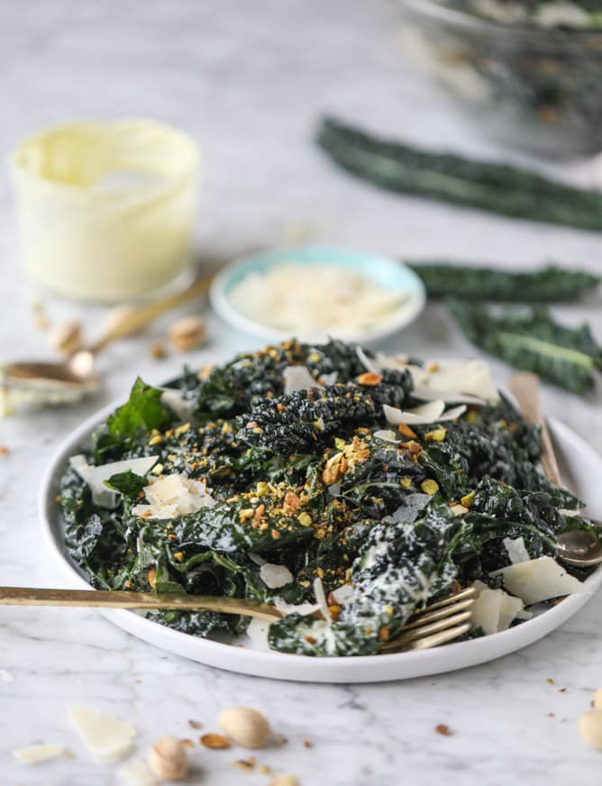 parmesan pistachio I howsweeteats.com #kale #pistachio #salad #parmesan #healthy #recipes