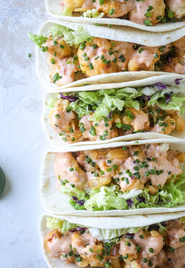 bang bang cauliflower tacos I howsweeteats.com #bangbang #cauliflower #tacos #vegetarian 