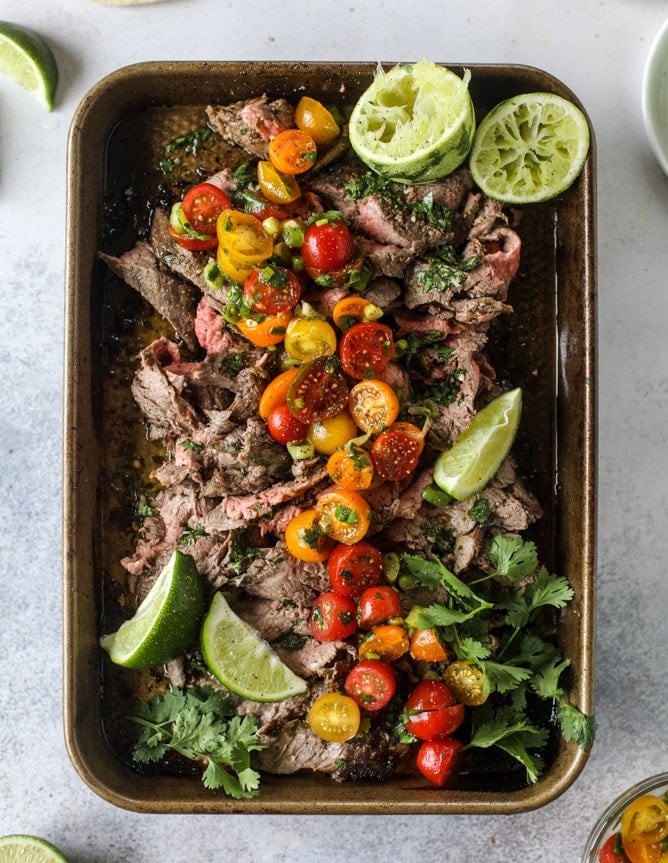 cilantro lime flank steak I howsweeteats.com #flank #steak #recipe #cilantro #lime