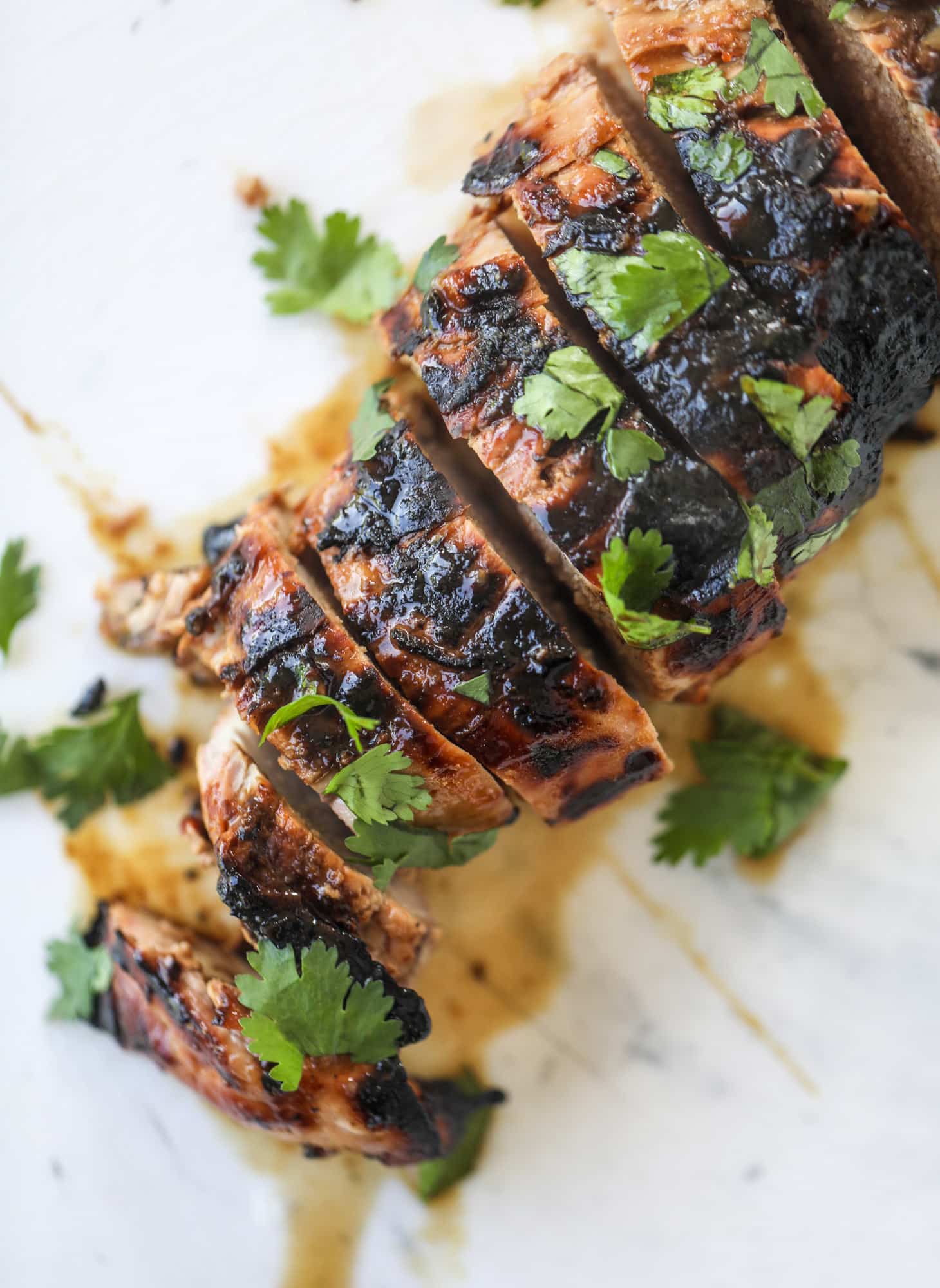 sliced grilled pork tenderloin