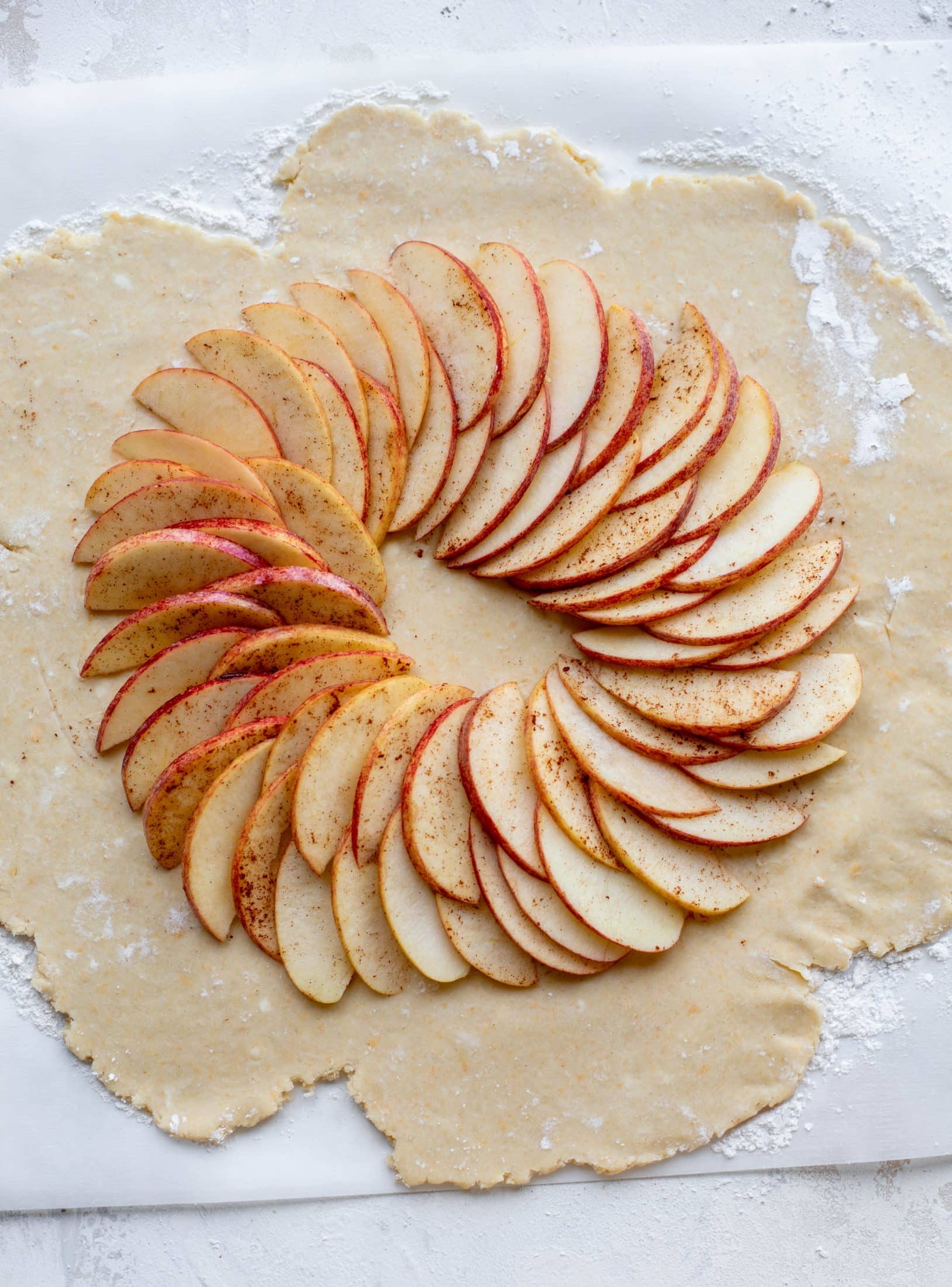 unbaked apple galette