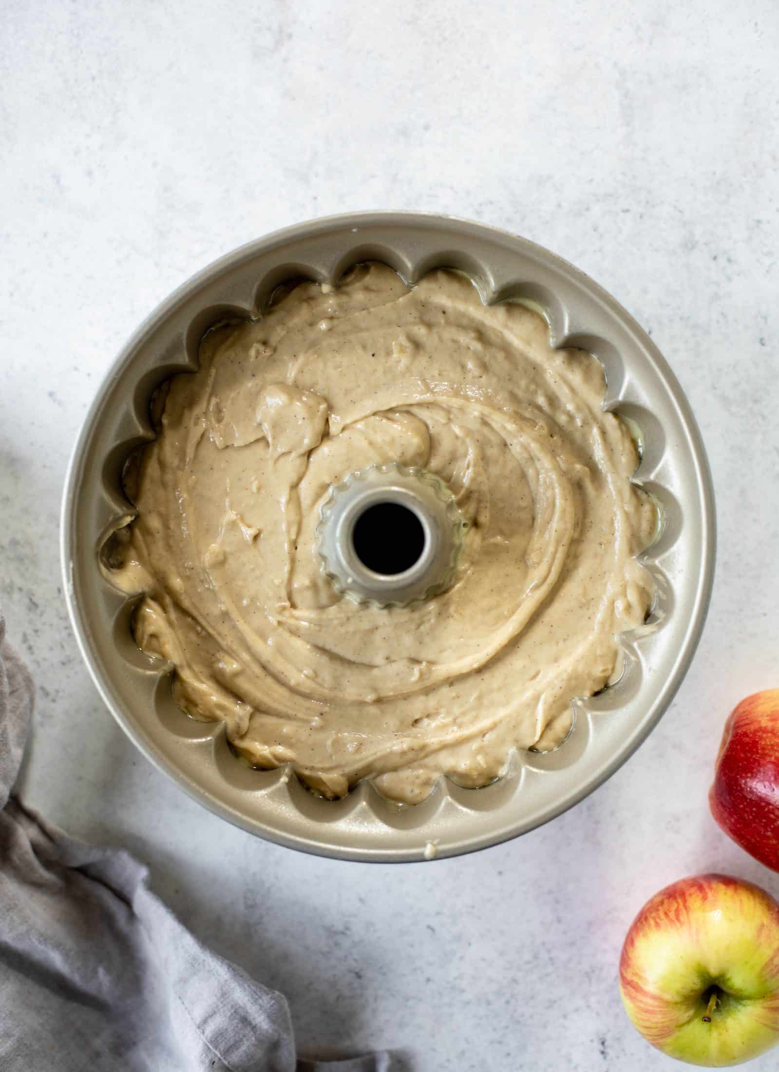 apple cake ready to bake