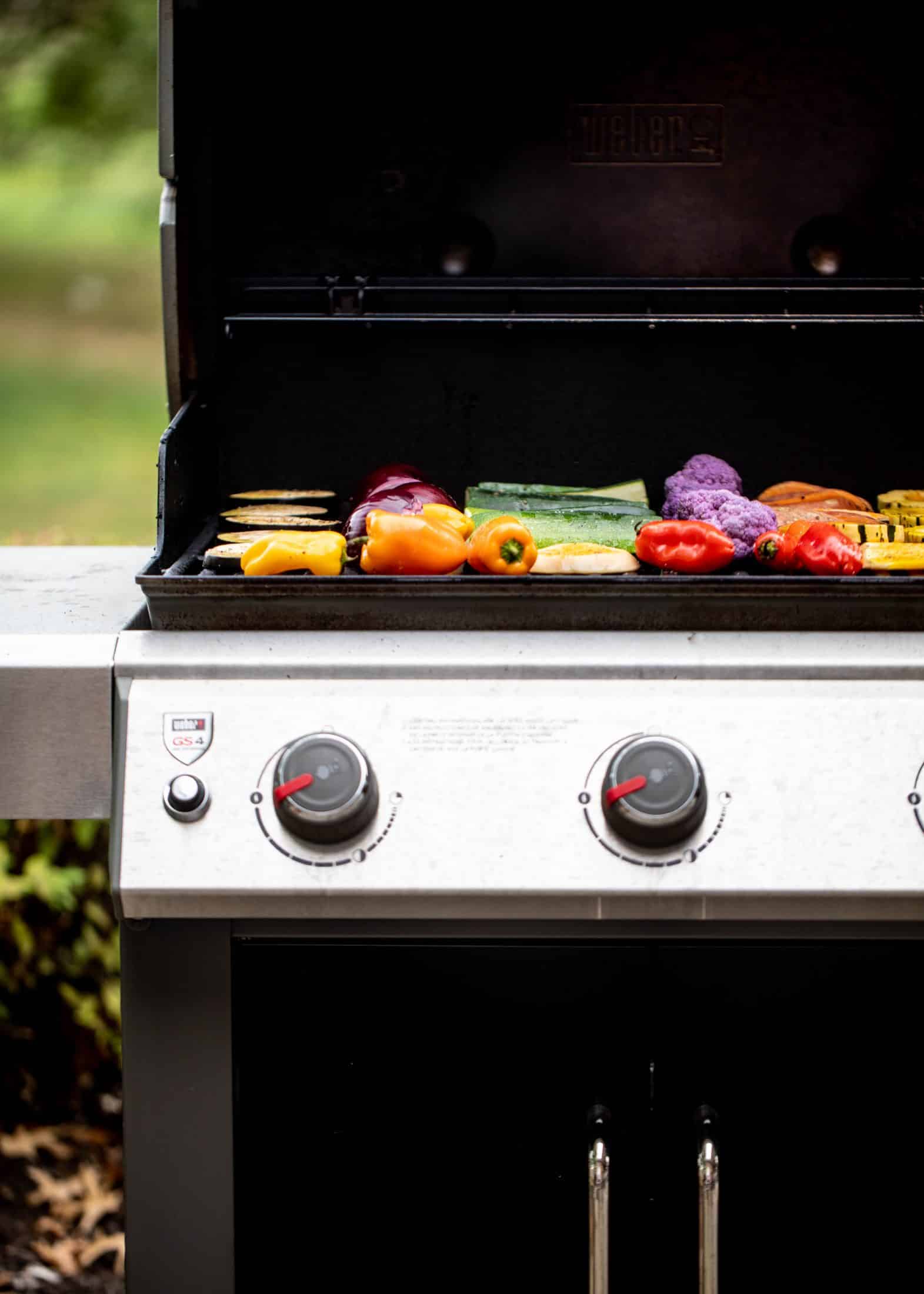 These grilled autumn vegetables make the best side dish or appetizer! Especially when served with the sage brown butter white bean dip. YUM.