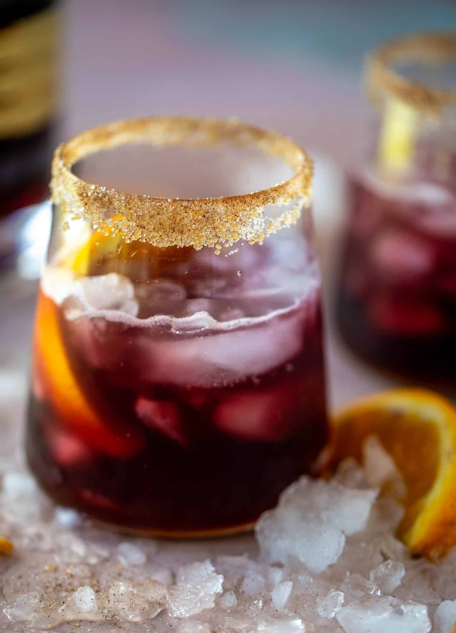 A refreshing and warming lambrusco smash, made with bubbly red wine, bourbon, orange soda and maple syrup. Tastes like the holidays!