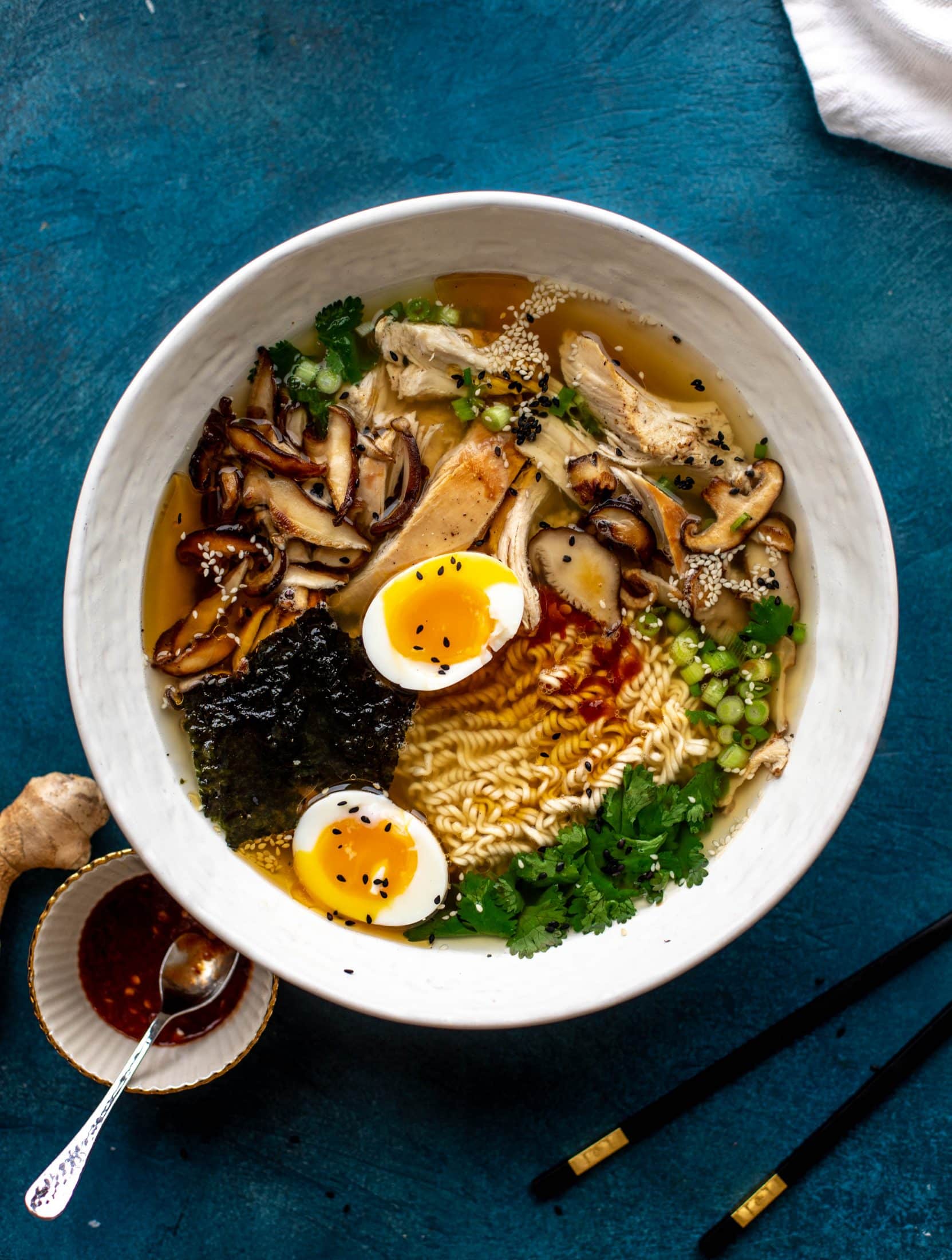 This roasted turkey ramen recipe is made with delish leftover Thanksgiving turkey, ramen noodles, a savory broth and soft boiled eggs!